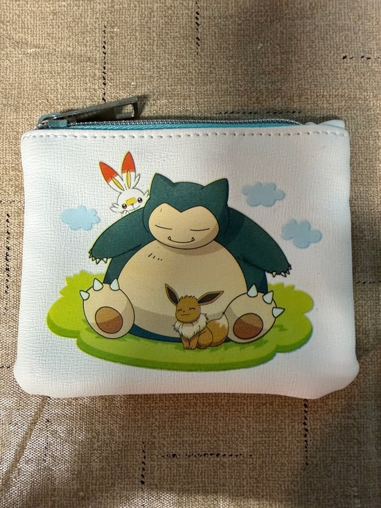 Pokemon Accessories - Pokémon Snorlax & Eevee Coin Pouch - Blue Zipper